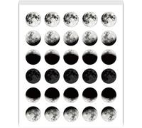PRESSINART 2400Pcs 80 Sheets 0.5 Inch Small Moon Phase Stickers for Planner, Mini Calendar Sticker Gray Lunar Tracking Self Adhesive Waterproof Decal for DIY Journal Scrapbooking Activities Scheduling