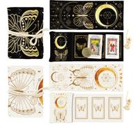 PRESSINART 2Pcs 2 Colors Tarot Card Bag Moon Phase Butterfly Pattern 6.3 x 5.1 Inch Small Tarot Pouch Cloth Deck Holder Wrap Storage Sleeve for Oracle Cards Divination Supplies Reading Accessories