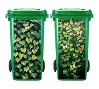 PRESSINART 2Pcs 2 Styles Wheelie Bin Stickers 15 x 32 Inch Waterproof Self Adhesive Dustbin Labels, Trash Can Vinyl Decal Ivy Pattern for Garbage Bins Yard Garden Outdoor Indoor Patio Home Yard Decor