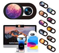 PRESSINART 30Pcs 10 Styles Laptop Camera Cover Space 0.04 Inch Ultra Thin Webcam Cover Slide for Mini PC Phone Laptop Desktop Tablet Planet Plastic Durable Phone Privacy Protectors for Home Work Use