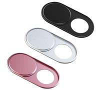 PRESSINART 3Pcs 3 Colors Laptop Camera Cover Metal Black Platinum Pink 0.04 Inch Ultra Thin Webcam Cover Slide for Mini PC Phone Desktop Aluminum Durable Phone Privacy Protector for Home Office Use