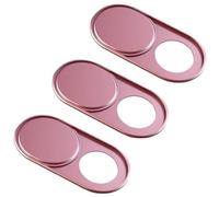 PRESSINART 3Pcs Laptop Camera Cover Pink 0.04 Inch Ultra Thin Webcam Cover Slide Metal for Mini PC Phone Laptop Desktop Tablet Aluminum Durable Phone Privacy Protectors for Home Office Travel Use