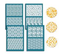 PRESSINART 4Pcs 4 Styles Clay Large Silkscreen Leaf Silk Screen Stencils 3.9 x 6 Inch Leaves Pattern Reusable Nylon Printing Stencil for Polymer Clay Wood Fabric Jewelry Making Supplies DIY Crafts
