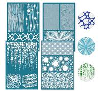 PRESSINART 4Pcs 4 Styles Polymer Clay Texture Stencil 3.9 x 6 Inch Silk Screen Stencils Reusable Geometric Texture Pattern Nylon Mesh Transfers for Clay Wood Fabric Canvas Jewelry Making DIY Crafts