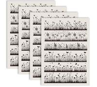 PRESSINART 4Pcs Ceramic Decal Transfer Paper Underglaze Transfer Decal Black Cute Cats Paw Pattern Waterslide Porcelain Sheets for Pottery Clay Enamel Decoration Ceramic Art Supplies 21 x 15 Inch