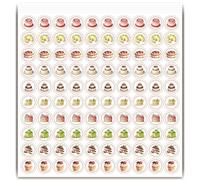 PRESSINART 500Pcs 5 Sheets Birthday Cake Stickers for Planner 0.5 Inch, Birthday Icon Calendar Stickers Colorful Dessert Self Adhesive Waterproof Decal for Home Daily Journal Activities Scheduling