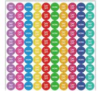 PRESSINART 500Pcs 5 Sheets Day Off Planner Stickers 0.5 Inch Work Calendar Stickers Cute Small Pay Day Labels Self Adhesive Waterproof Decals for Home Daily Journal Scrapbooking Activities Scheduling