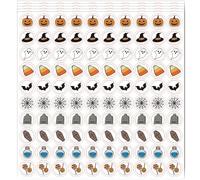 PRESSINART 500Pcs 5 Sheets Halloween Planner Stickers 0.5 Inch Mini Calendar Stickers Ghost Bat Pumpkin Self Adhesive Waterproof Mini Round Labels for Daily Journal Scrap booking Activities Scheduling