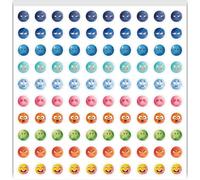 PRESSINART 500Pcs 5 Sheets Mini Emotion Stickers 0.5 Inch Mood Face Stickers Funny Mood Incentive Behavior Reward Self Adhesive Waterproof Decals for Home Journal Scrapbooking Activities Scheduling