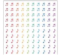 PRESSINART 500Pcs 5 Sheets Music Planner Stickers 0.5 Inch, Mini Calendar Sticker Self Adhesive Waterproof Colorful Music Notes Decals for Lessons Essential Journals Teaching Activities Scheduling