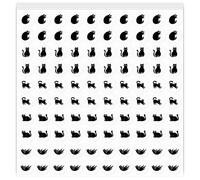 PRESSINART 500Pcs Black Cat Planner Stickers Mini Calendar Sticker 0.5 Inch Cute Cat Pattern PVC Paper Self Adhesive Decals for Scrapbooking Reward Envelope Schedule Party Marking Decor DIY Craft