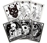 PRESSINART 6 Pack Swedish Dishcloths for Kitchen 7.7 x 6.8 Inch, Swedish Dish Sponge Black White Skull Pattern Reusable Absorbent Fast Drying Washable Towels for Tableware Cleaning Washing Dishes