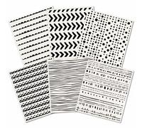 PRESSINART 6 Sheets 6 Styles Geometric Kitchen Dish Cloths Black and White Swedish Dishcloths Minimalist Reusable Kitchen Sponge Cloths Quick Drying Absorbent Towels for Dishes Countertop Bathroom Use