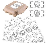 PRESSINART 60Pcs 2" x 4" Farm Fresh Eggs Label White Rectangle Free Range Hens Egg Carton Stickers Self Adhesive Packaging Tags for Box Container Business Farm Farmhouse Markets Supplies