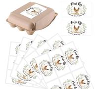 PRESSINART 60Pcs 2" x 4" Fresh Egg Labels Self Adhesive From Our Farm to Your Table Chicken Fresh Egg Farm Stickers Packaging Tags for Box Containers Business Farmhouse Market Shop Supplies