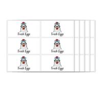 PRESSINART 60Pcs 4 x 2 Inches Fresh Egg Labels Self Adhesive Chicken Fresh Egg Farm Stickers White Rectangle Packaging Instructions Tags for Box Containers Business Farmhouse Market Supplies