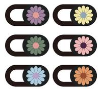 PRESSINART 6Pcs 6 Styles Camera Cover Slide Flowers 0.04 Inch Ultra Thin Webcam Cover Slider for Mini PC Phone Laptop Desktop Tablet Daisy Plastic Durable Privacy Protectors for Home Work Office Use