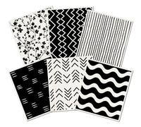 PRESSINART 6Pcs 6 Styles Geometric Dish Cloths Swedish Kitchen Dishcloths Reusable Wash Towels Washable Rectangle Cellulose Sponge White and Black Flower Simple Line Mixed Pattern for Kitchen Cleaning