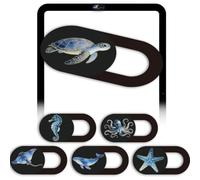 PRESSINART 6Pcs 6 Styles Laptop Camera Cover Ocean 0.04 Inch Ultra Thin Webcam Cover Slide for Mini PC Phone Desktop Tablets Ocean Animal Plastic Durable Privacy Protectors Accessories for Home Use