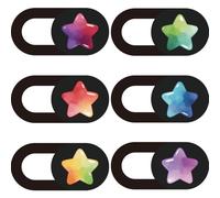PRESSINART 6Pcs 6 Styles Laptop Camera Cover Star 0.03 Inch Ultra Thin Webcam Cover Slider for Mini PC Phone Laptop Desktop Tablet Stars Plastic Durable Privacy Protectors for Work Use