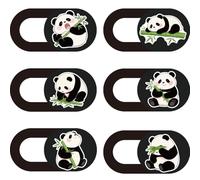 PRESSINART 6Pcs 6 Styles Panda Camera Cover 0.04 Inch Ultra Thin Webcam Cover Slide Cute for Mini PC Phone Laptop Desktop Tablet Animal Plastic Durable Privacy Protectors for Home Office Work Use