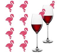 PRESSINART 8Pcs Flamingo Drink Marker Tags Acrylic Drink Charms Pink Flamingo Pattern Reusable Wine Glass Markers for Birthday Wedding Favours Bar Housewarming Engagement Party Decoration Accessory