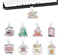 PRESSINART 9Pcs 9 Styles Book Dust Plug Charm for Phones, Cute Dust Plug Type C Skull Cat Reading Colorful Pattern Charger Port Cover Protector Pendants for Earphone DIY Reader Decorative Accessories