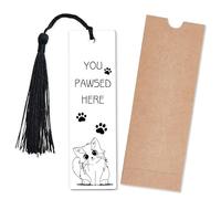 PRESSINART Acrylic Cat Bookmark for Reading Rectangle You Pawsed Here Funny Cat Paw Bookmarks with Tassel Cute Kitty Pet Animal Book Marker Accessories for Men Women Readers Writers Home Office Gifts