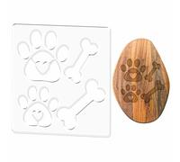 PRESSINART Acrylic Router Templates Router Templates for Woodworking Double Dog Bone Paw Print Clear Woodworking Inlays Stencils with Protective Film Craft Tracing Guide for Signs Charcuterie Boards