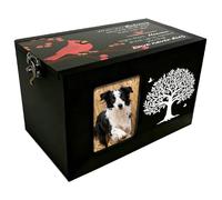 PRESSINART Bird Ashes Urn Wooden Pet Urn Box Tree of Life Pattern Rectangle Storage Containers Keepsake Cremation Boxes with Photo Frame for Pet Dog Cat Memorial Remembrance Gift 6.3 x 4.3 x 4.3 Inch