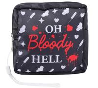 PRESSINART Black Period Bag Pouch Sanitary Napkin Storage Bag Oh Bloody Hell Pad Pouch Portable Waterproof Feminine Products Travel Storage Organizer First Period Gifts for Women Ladies Daily Use