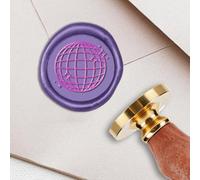 PRESSINART Brass Wax Seal Stamps 0.98 Inch Vintage Sealing Wax Stamp Disco Ball Design Removable Brass Head Sealing with Wooden Handle for Birthday Wedding Invitations Cards Gift Wrap DIY Scrapbooking