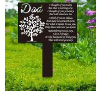 PRESSINART Dad Memorial Plaque Stake Metal Grave Markers Trees Rectangle Shaped Design Black Metal Cemetery Decorations Memorial Stakes for Loss of Dad Dear Ones Grave Outdoors Yard Garden Ornament