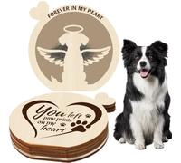 PRESSINART Dog Fur Keepsake Box Dog Memorial Box for Hair You Left Paw Prints on My Heart Pattern Round Wooden Engraved BurlyWood Memorial Cases For Storing Pet Fur Teeth Nails Pet Loss Sympathy Gift