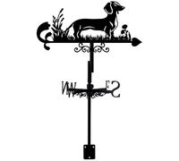 PRESSINART Dog Weathervane Roof Mount Metal Wind Vane Black Animal Pattern Iron Decorative Weathercock Wind Direction Indicator Tool for Farmhouse Sheds Garden Home Outdoor Decoration 9.4 x 14 Inch