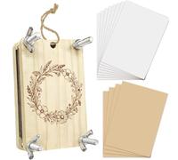 PRESSINART Flower Press Kit Mini Flower Press 2.5 x 3.9 Inch 4 Layers Wreath Pattern Rectangle Wooden Pressing Boards Tools Crafting Kits DIY Bouquet Leaf Preservation Art for Bookmark Frame Wedding
