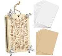 PRESSINART Flower Press Kit Pocket Flower Press Book 2.5 x 3.9 Inch 4 Layers Wildflowers Pattern Rectangle Wooden Pressing Boards Tool Crafting Kit DIY Bouquet Preservation for Bookmark Frame Wedding