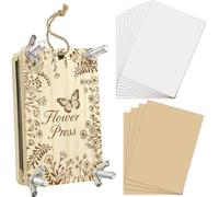 PRESSINART Flower Press Kits 2.5 x 3.9 Inch 4 Layers Mini Flower Press Butterfly Wooden Pocket Pressing Boards Tools Crafting Kits Spring Summer DIY Bouquet Leaf Preservation Arts for Bookmark Frame