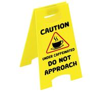 PRESSINART Funny Office Desk Caution Sign Acrylic Yellow Desktop Display 6 x 4 Inch, Do Not Approach Sign Double Sided Table Decoration for Women Men Boss Employee Coworker Office Bedroom Study Room