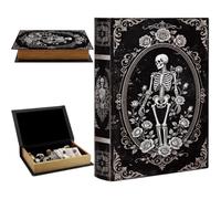 PRESSINART Gothic Book Storage Box 9.1 x 5.9 x 2 Inch Faux Book Boxes Skeleton Rose Pattern Decorative Storage Organizers for Jewelry Trinkets Wedding Hobby Keepsake Photos Home Bookshelf Decoration