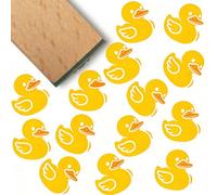 PRESSINART Mini Wooden Rubber Stamps 0.6 Inch Small Duck Stamp for Planner Cute Farm Animal Pattern Square Reusable Seal for DIY Craft Scrapbooking Journaling Album Card Envelope Photo Decoration