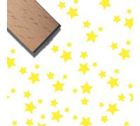 PRESSINART Mini Wooden Stamps Star Rubber Stamp 3/5 Inch Twinkle Pattern Square Small Reusable Wood Seal for DIY Craft Scrapbooking Journaling Albums Card Making Planner Envelope Photo Decorations