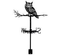 PRESSINART Owl Weathervane Outdoor Yard Garden Wind Vane Black Animal Pattern Iron Decorative Weathercock Wind Direction Indicator Tool for Farmhouse Sheds Roof Mount Home Decoration 10.2 x 14 Inch