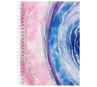 PRESSINART Pink Sticker Album Reusable Sticker Storage Book 40 Sheets Release Paper Pink and Blue Pattern 5.8 x 8.3 Inch A5 Size Cute Labels Holder Organizer Accessories with 1Pc Scraper and Tweezer