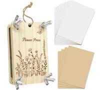 PRESSINART Pressed Flower Kit Wood Flower Press 2.5 x 3.9 Inch 4 Layers Wildflowers Butterfly Pattern Rectangle Pressing Boards Tools Crafting Kits DIY Bouquet Preservation for Bookmark Frame Wedding