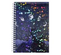 PRESSINART Reusable Sticker Book Collecting Moon Phase 8.3 x 5.8 Inch A5 Size 40 Sheets Sticker Storage Album Black Moon Mountain Pattern Paper Labels Organizer Holder with 1Pc Scraper and Tweezer