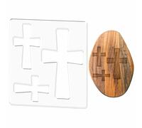 PRESSINART Router Inlay Stencil Clear Acrylic Router Template Crosses Pattern Woodworking Template with Protective Film Craft Tracing Guide Tool for Sign Making Charcuterie Board DIY Projects Craft