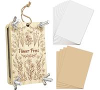 PRESSINART Small Flower Press Kit for Flowers Drying 2.5 x 3.9 Inch, 4 Layers Wood Plant Press Small Pocket Pressing Boards Tools for Spring Summer Travel DIY Leaf Preservation Crafts Bookmark Frame