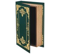 PRESSINART Vintage Book Trinket Box Faux Book Storage Boxes Dark Green 9.1 x 5.9 x 2 Inch Rustic Storage Organizers for Jewelry Trinket Wedding Memories Hobby Keepsake Photos Home Office Decoration