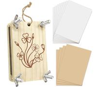 PRESSINART Wood Flower Press Kit Small Flower Pressing Book 2.5 x 3.9 Inch 4 Layers Clover Pattern Rectangle Wooden Press Boards Tools Crafting Kit DIY Bouquet Preservation for Bookmark Frame Wedding